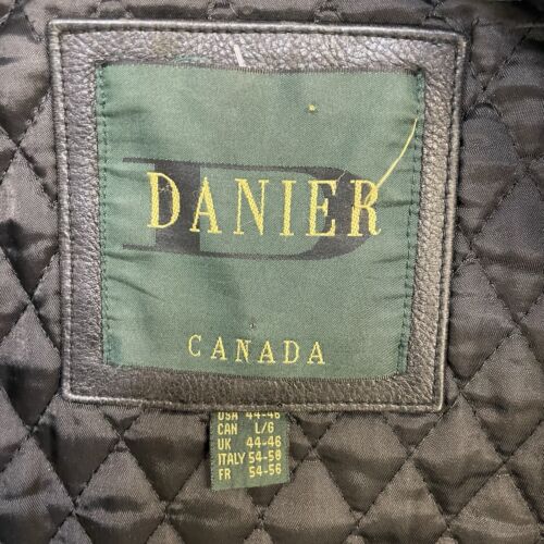 Danier Leather Coat Jacket Size Large Black