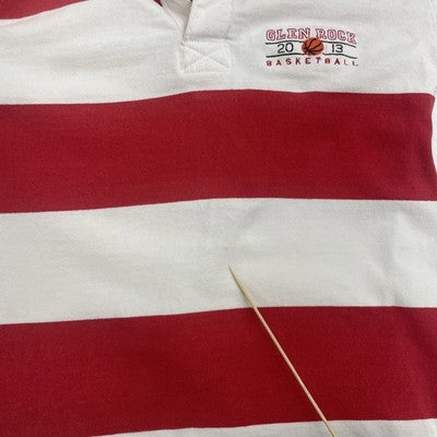 Vintage Glen Rock Basketball Barbarian Rugby Shirt Size Medium Striped