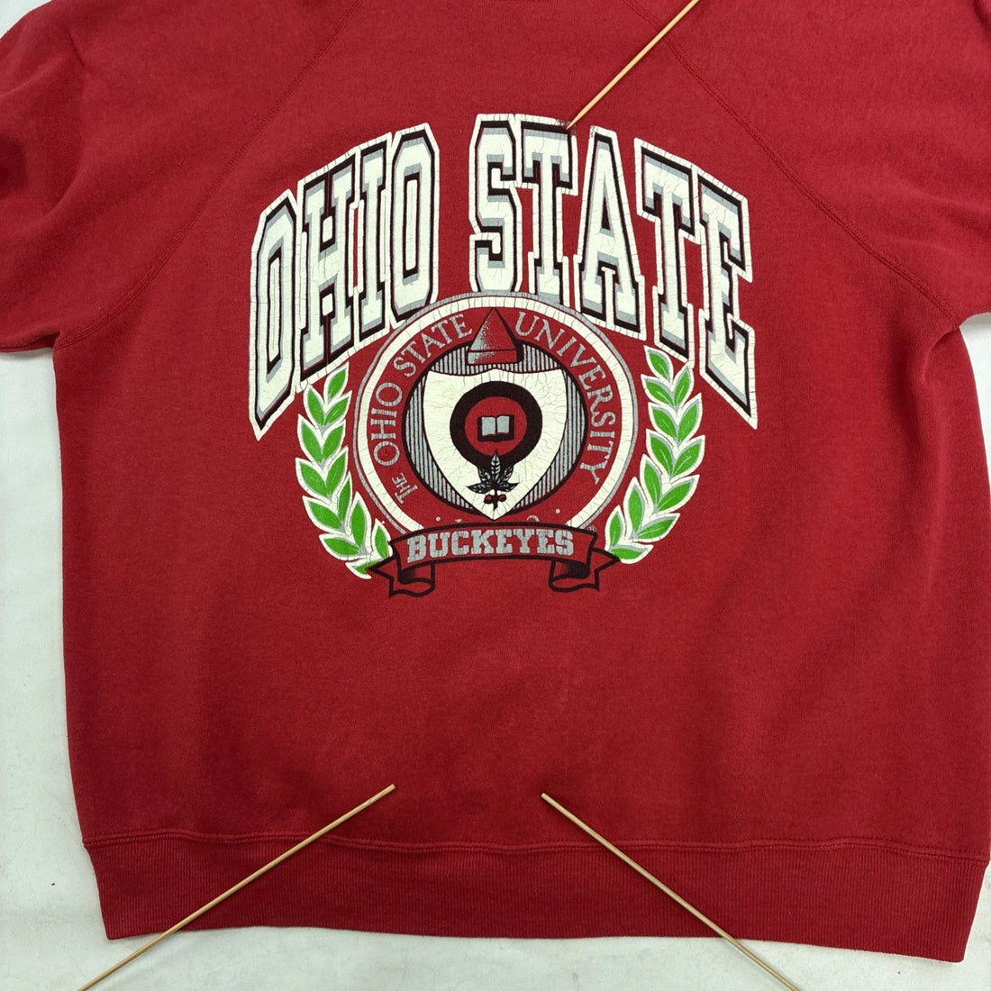 Vintage Ohio State Buckeyes Crest Crewneck Sweatshirt Size Large 90s NCAA