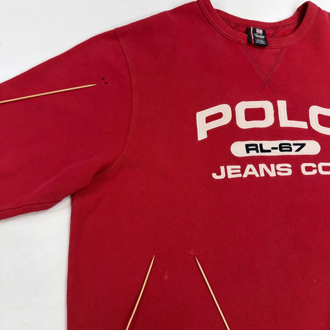 Vintage Polo Jeans RL-67 Crewneck Sweatshirt Size 2XL Red