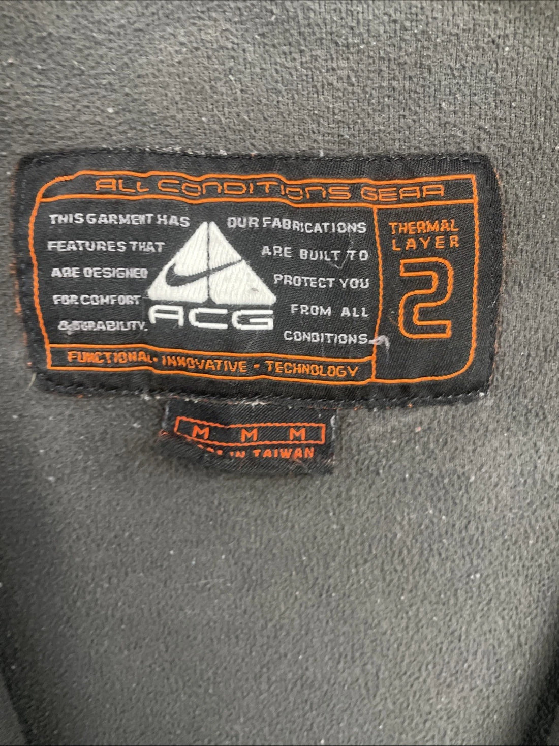 Vintage Nike ACG Thermal Layer 2 Fleece Jacket Size Medium