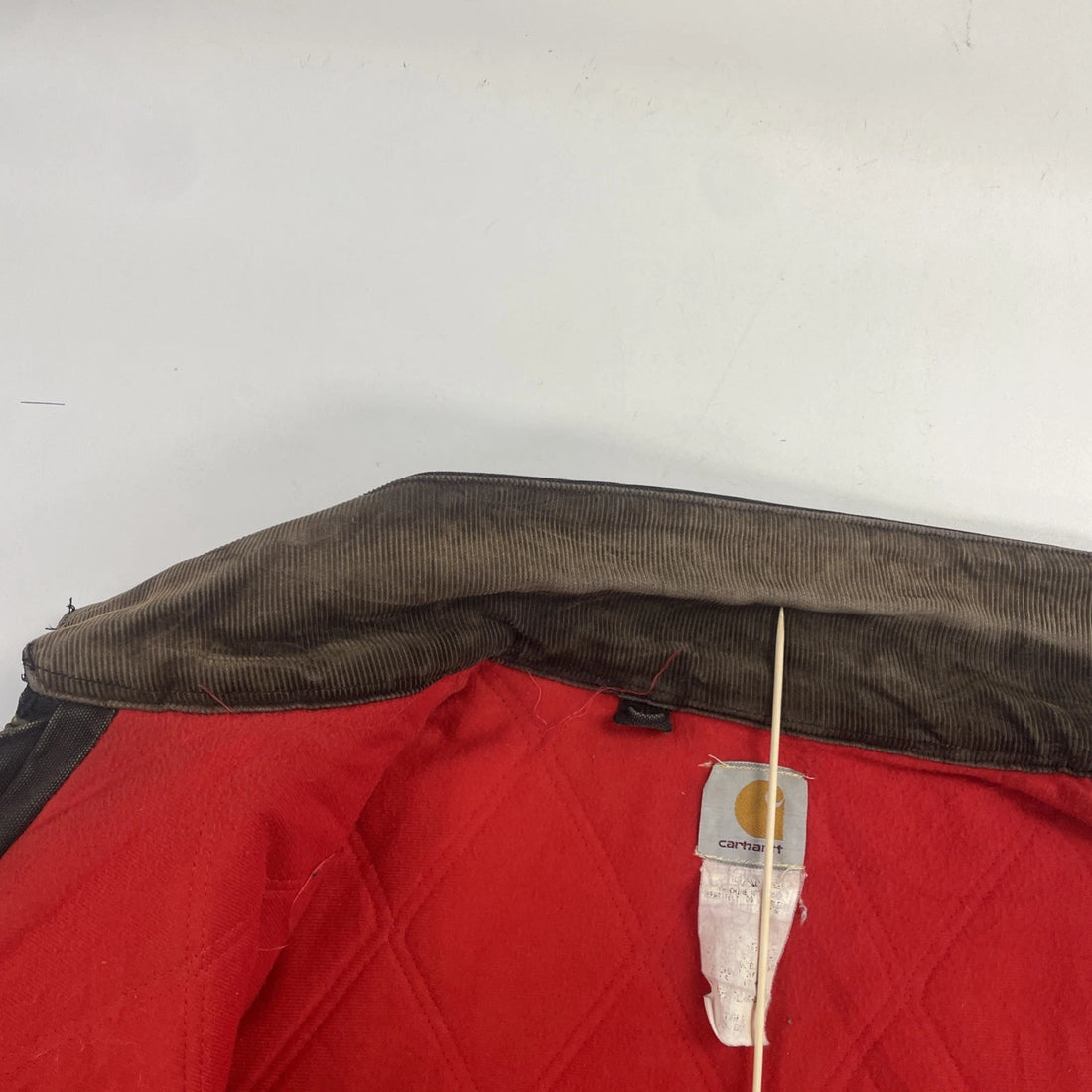 Vintage Carhartt Canvas Santa Fe Western Bomber Work Jacket XL Black Quilt Lined