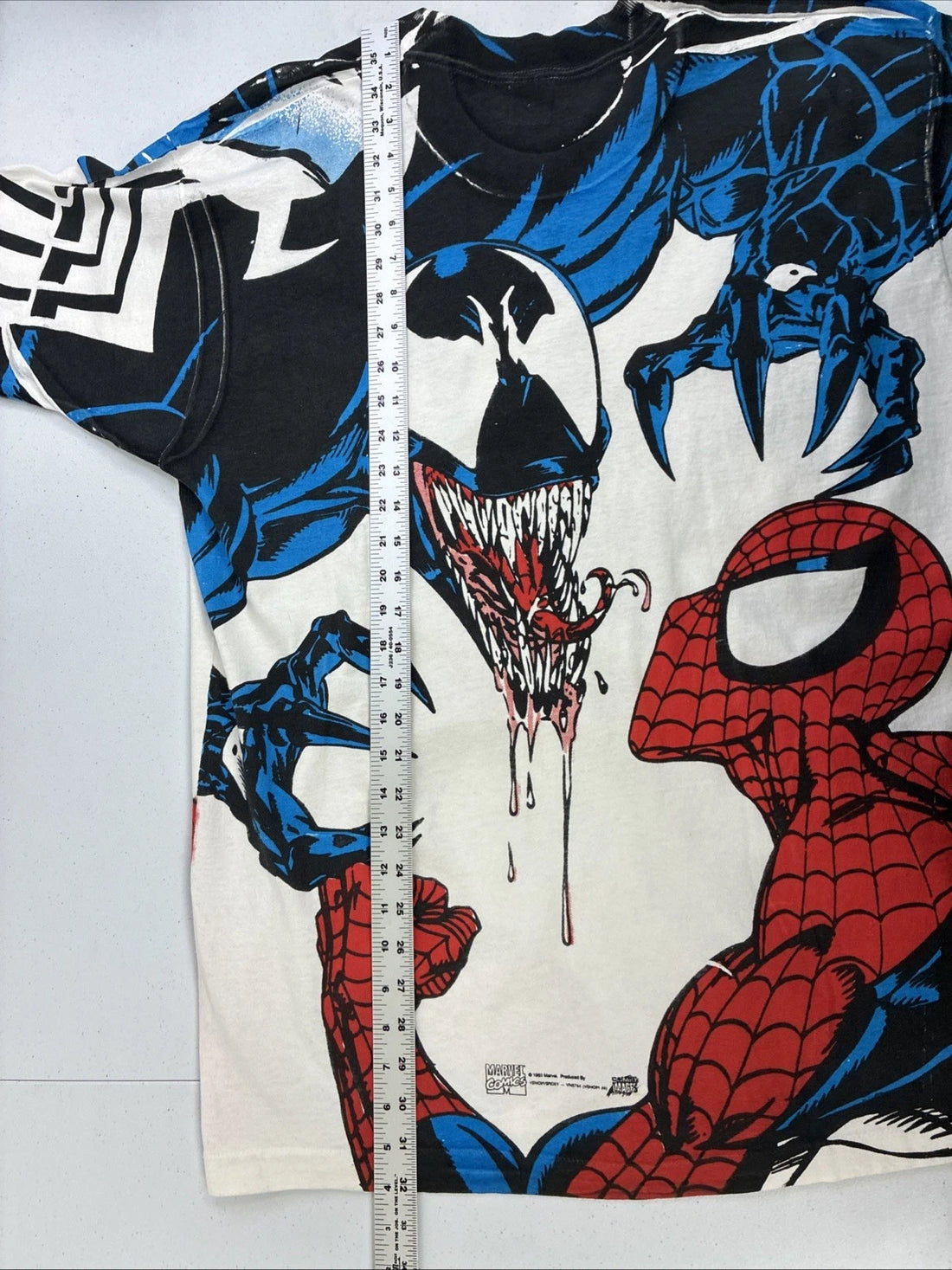Vintage Spider-Man Venom Marvel T-Shirt XL Comic Images Mega All Over Print AOP