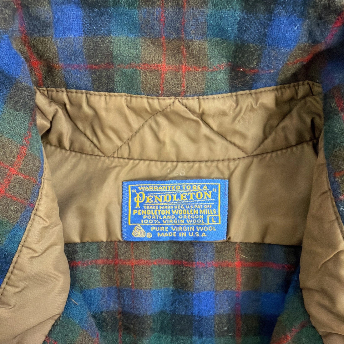 Vintage Pendleton Wool Lodge Button Up Shirt Size Large Plaid