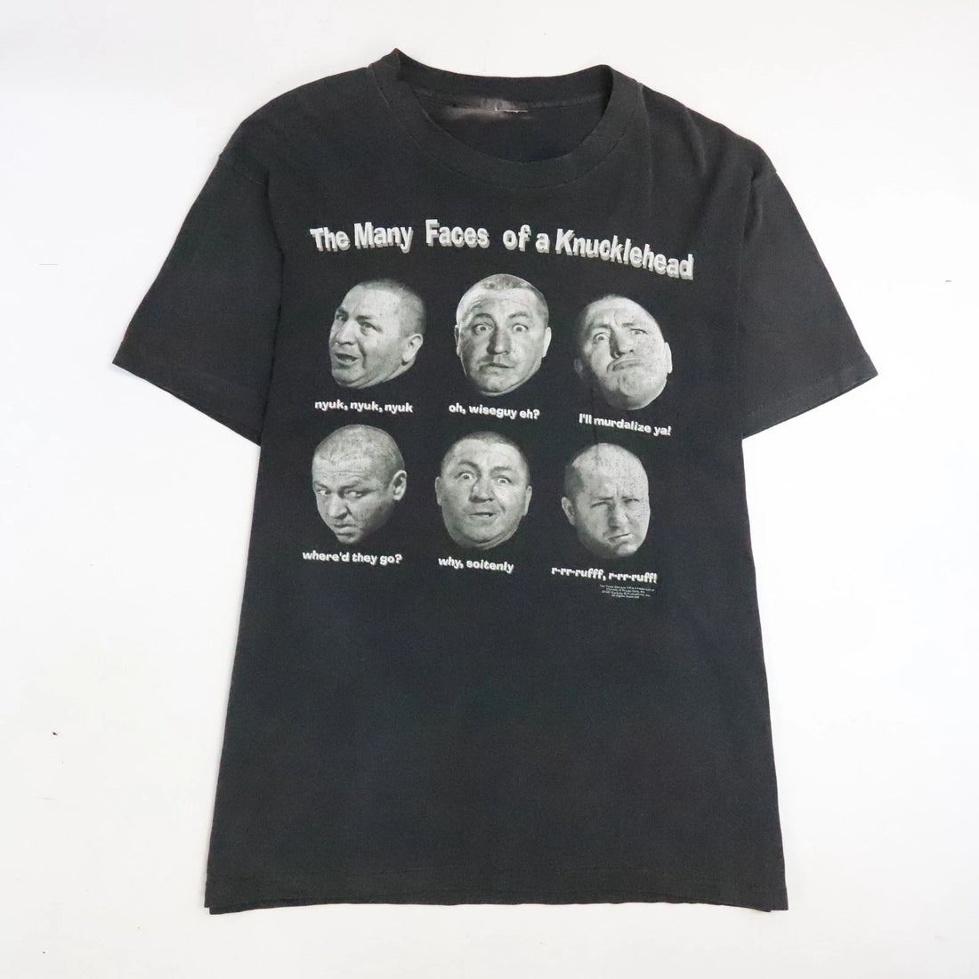 Vintage Three Stooges Many Faces Of A Knucklehead T-Shirt Size XL 1997 90s