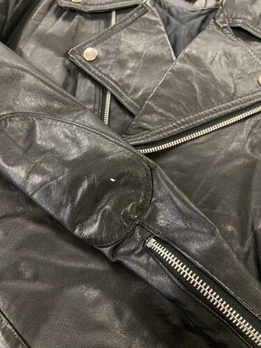 Vintage Sears Men's Store Leather Classic Motorcycle Jacket Size Large