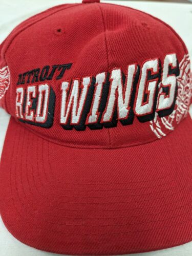 Vintage Detroit Redwings Grid Sports Specialties Snapback Hat Cap OSFA 90s NHL