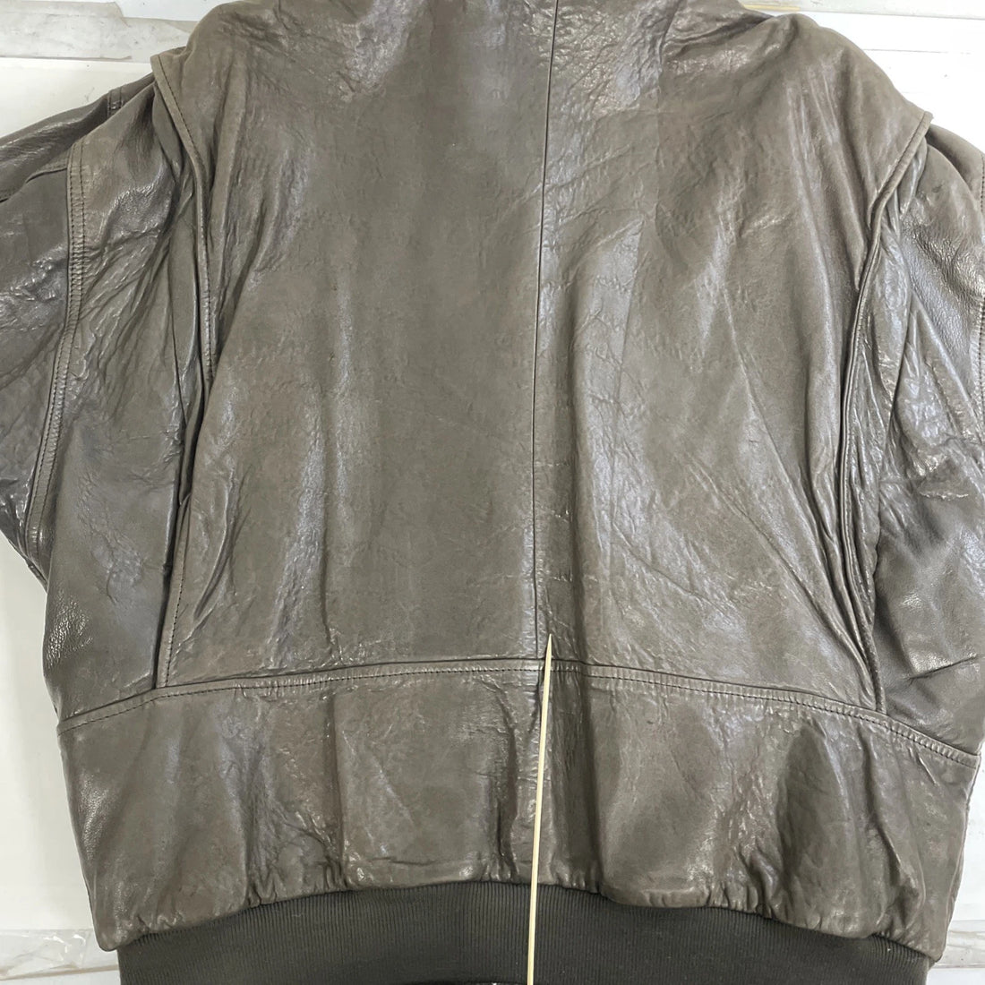 Vintage Gant The Rugger Leather Bomber Jacket Size Large Plaid Lined