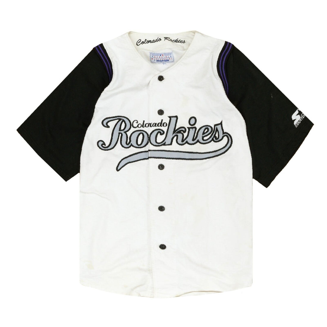 Vintage Colorado Rockies Starter Script Baseball Jersey Size Large 90s ...