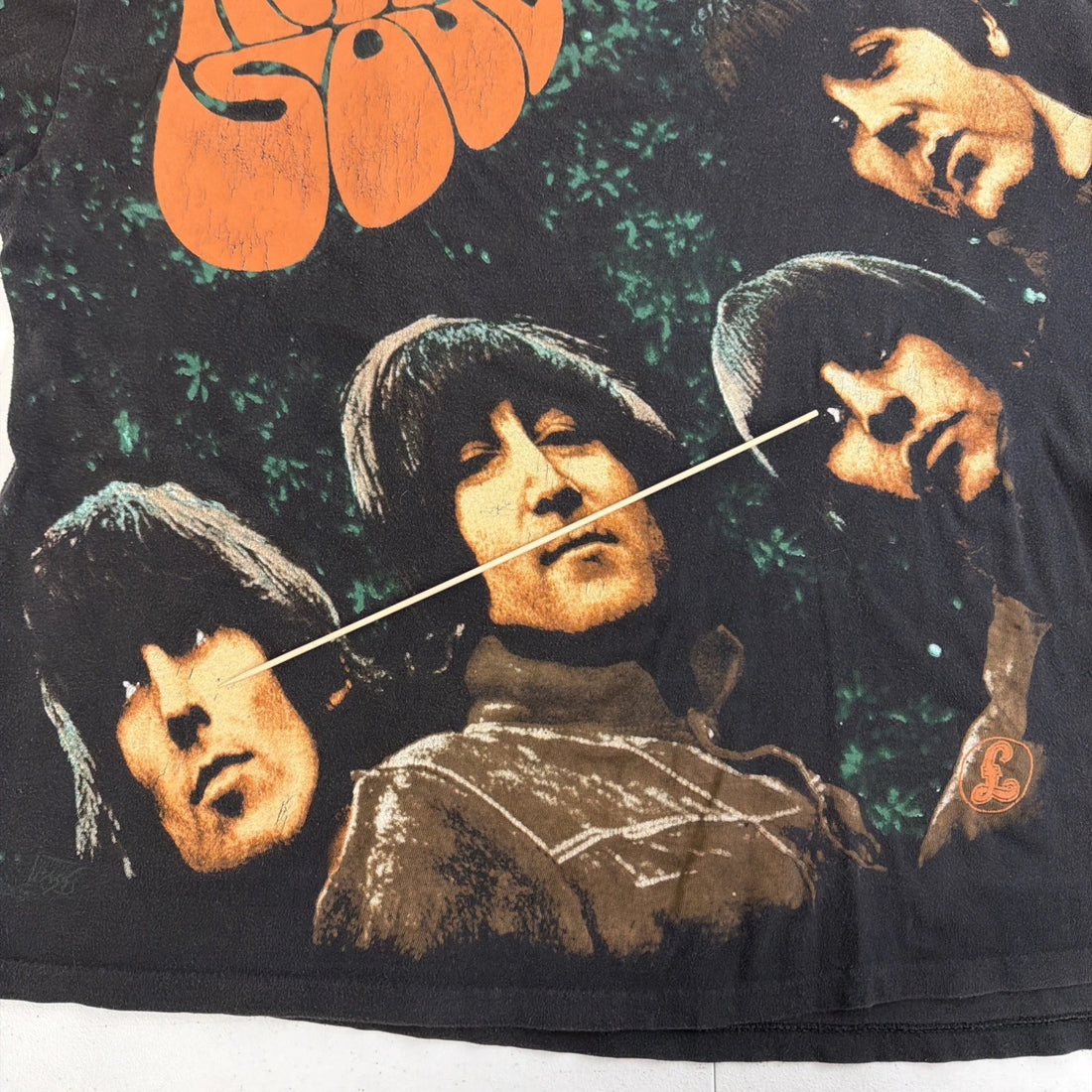 Vintage The Beatles Rubber Soul T-Shirt Size XL All Over Print 90s