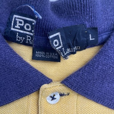 Vintage Polo Ralph Lauren Rugby Shirt Size Large Multicolor Color Block