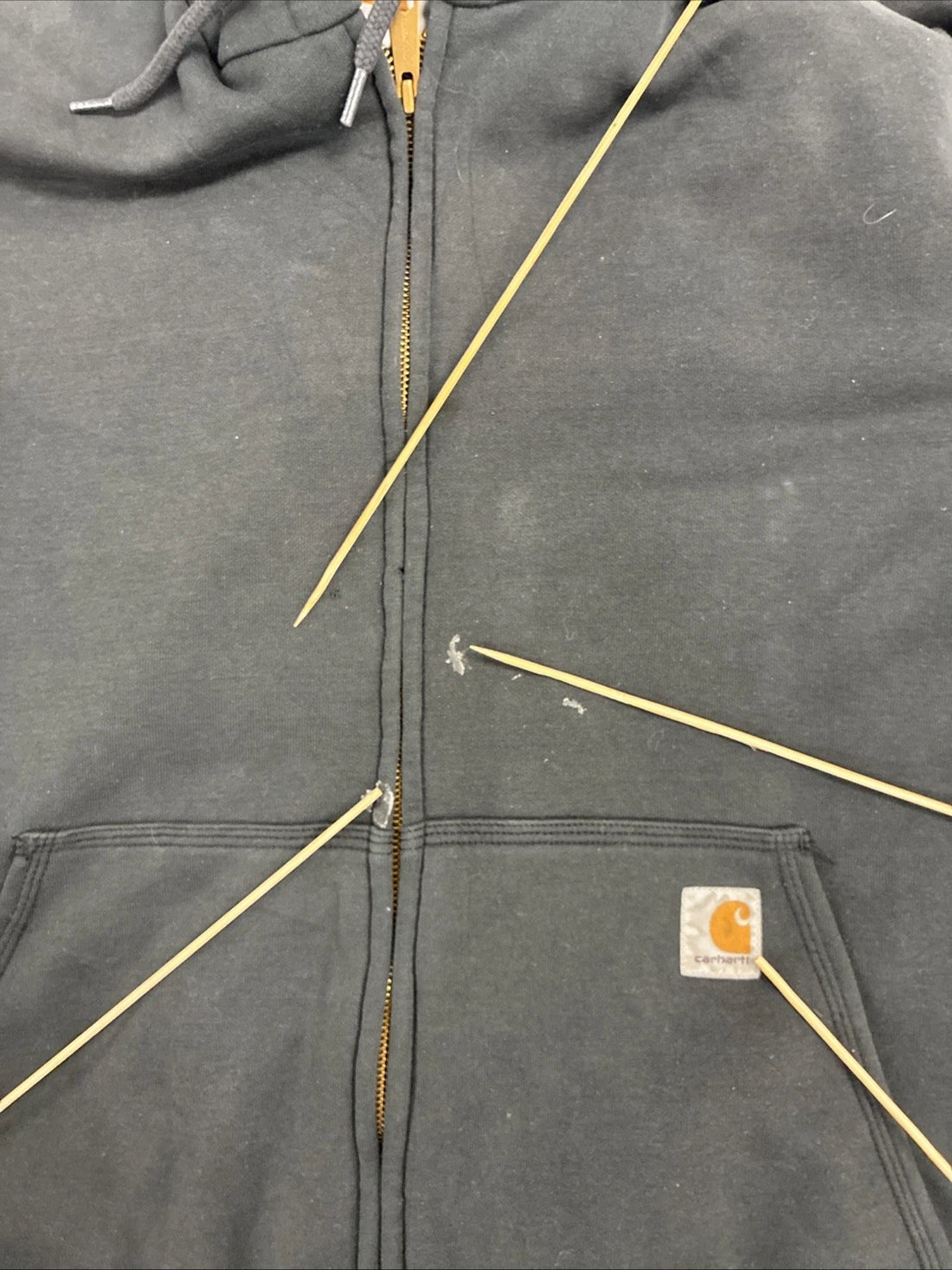 Carhartt Full Zip Sweatshirt Hoodie Size XL Black