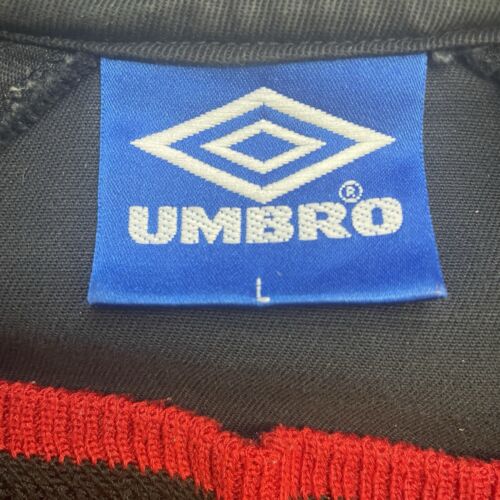 Vintage Umbro 1/2 Zip Pullover Bomber Jacket Size Large Black