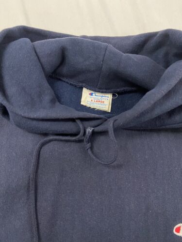 Vintage Champion Reverse Weave Sweatshirt Hoodie Size XL Blue