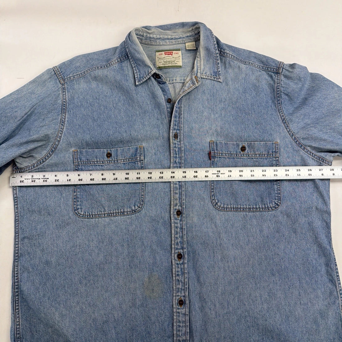 Levi's Denim Button Up Shirt Size 2XL Light Wash Blue