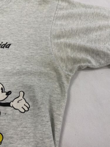 Vintage Mickey Mouse Florida Disney T-Shirt Size Medium Gray 90s
