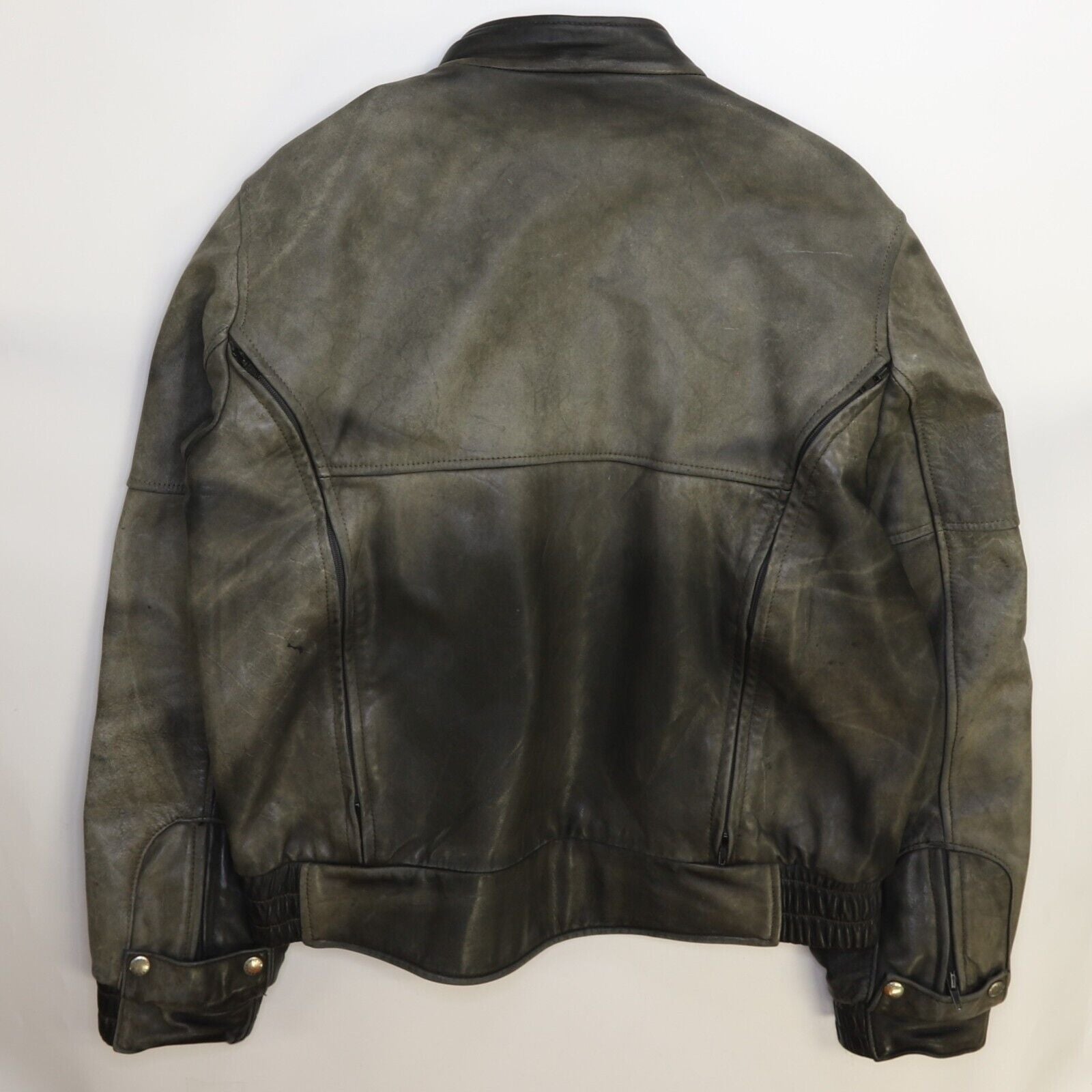 Vintage Wolff Of Canada Leather Motorcycle Bomber Jacket Size 46