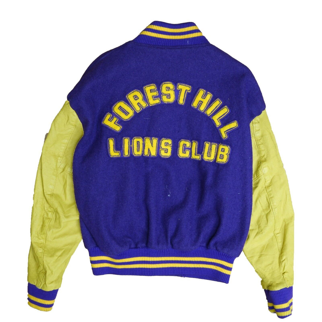 Vintage Forest Hill Lions Club Wool Varsity Jacket Size Large Purple
