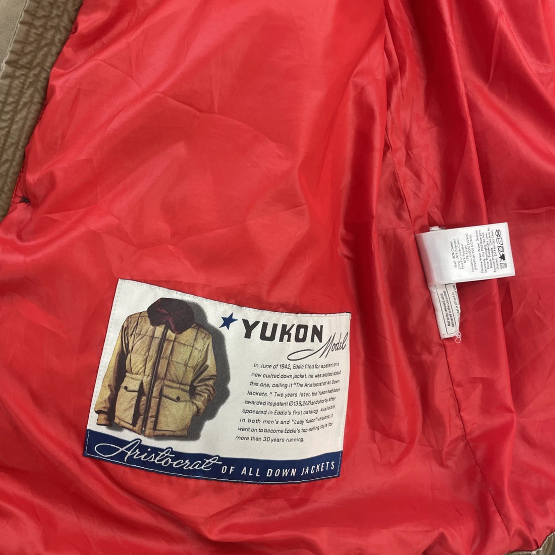 Vintage Eddie Bauer Quilted Down Parka Coat Jacket Size Large Brown