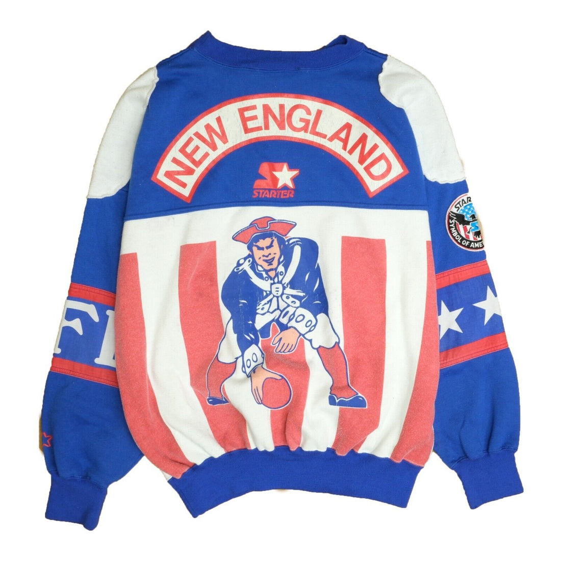 Vintage New England Patriots Starter Sweatshirt Crewneck XL All Over Print NFL