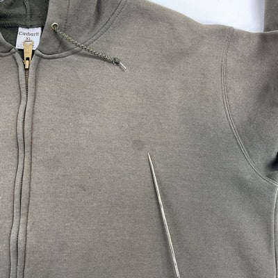Vintage Carhartt Full Zip Sweatshirt Hoodie Size XL Green