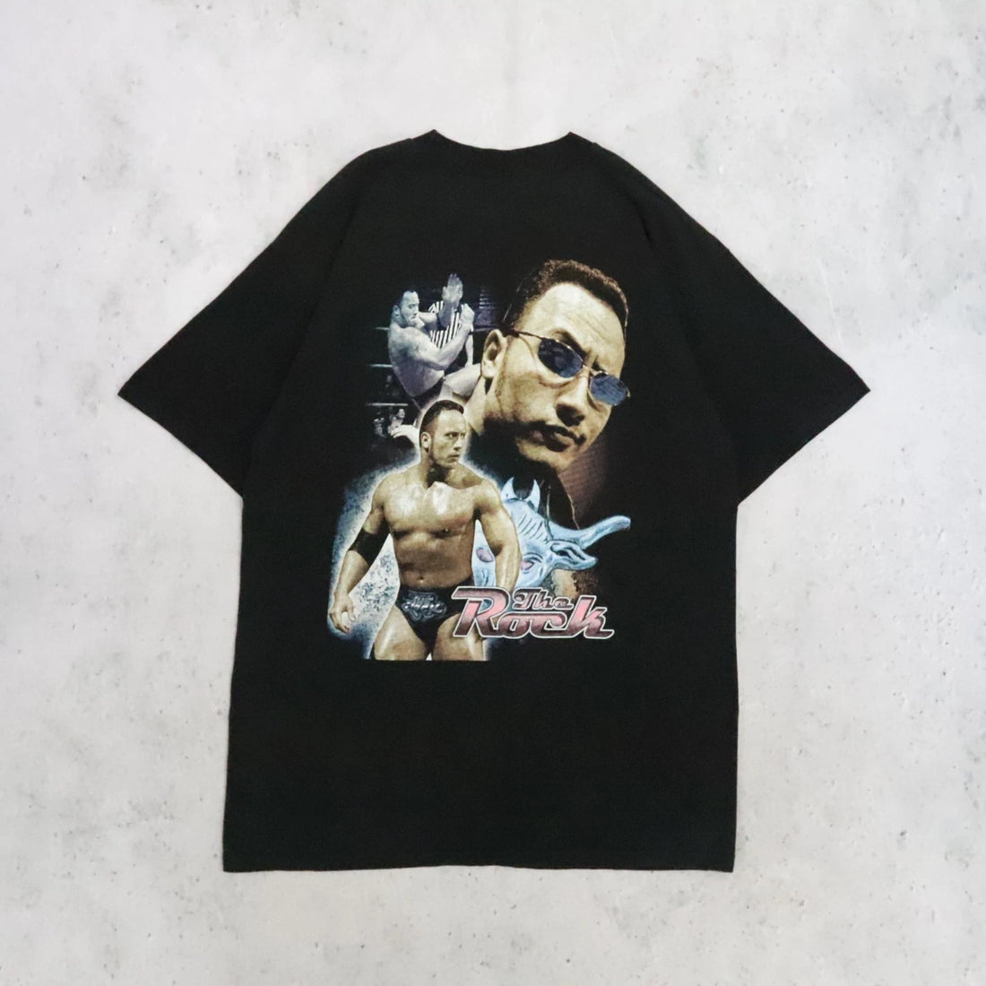 Vintage The Rock Wrestling T-Shirt Size XL Rap Tee WWF WWE