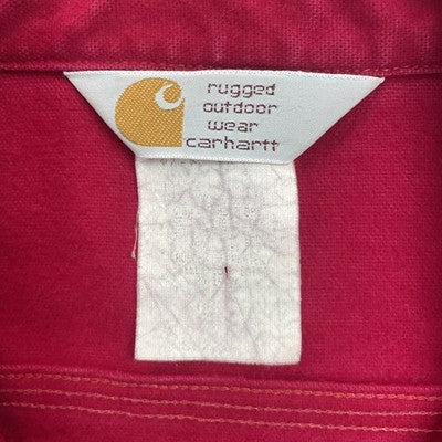 Vintage Carhartt Rugged Button Up Shirt Size XL Red
