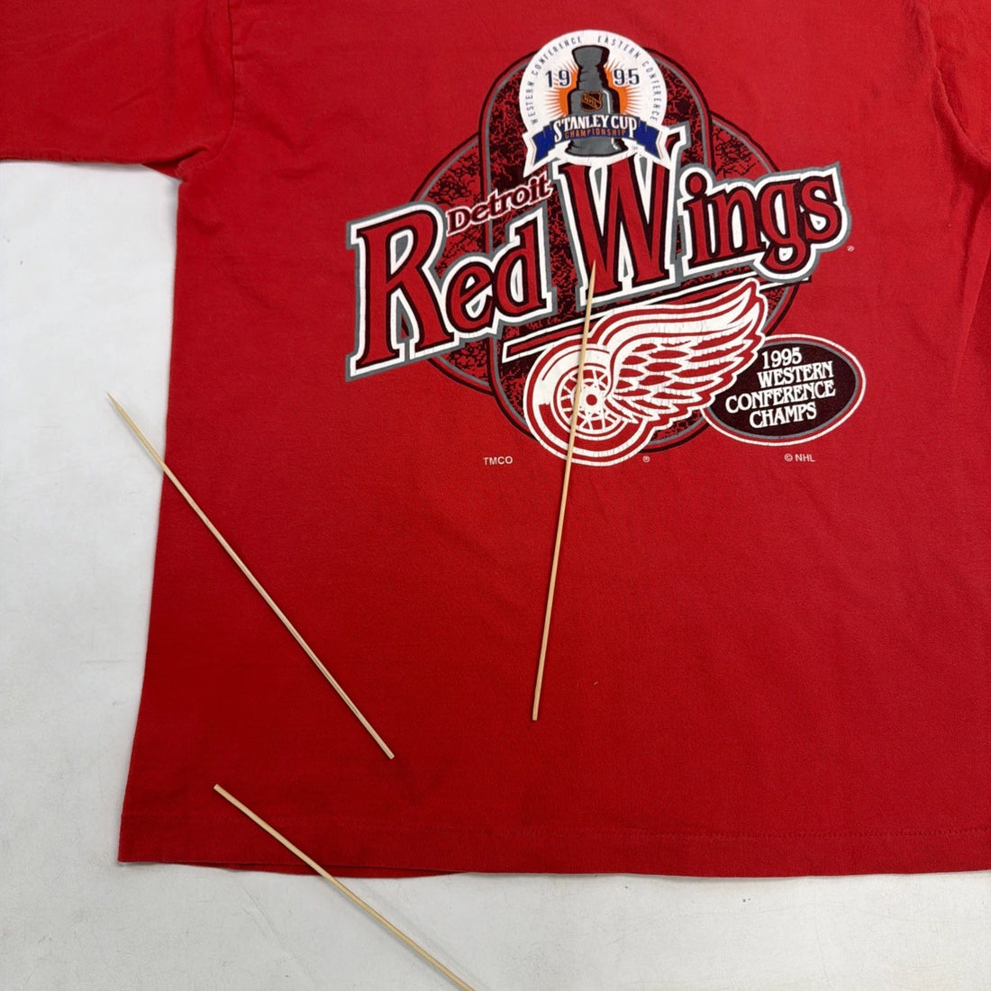 Vintage Detroit Red Wings Stanley Cup T-Shirt Size XL 1995 90s NHL