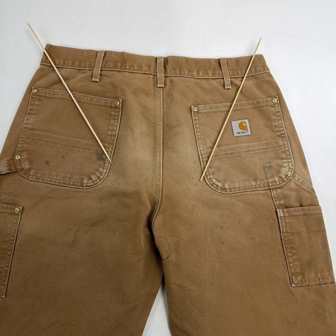 Carhartt Canvas Double Knee Carpenter Work Pants Size 36 X 30 B01 BRN