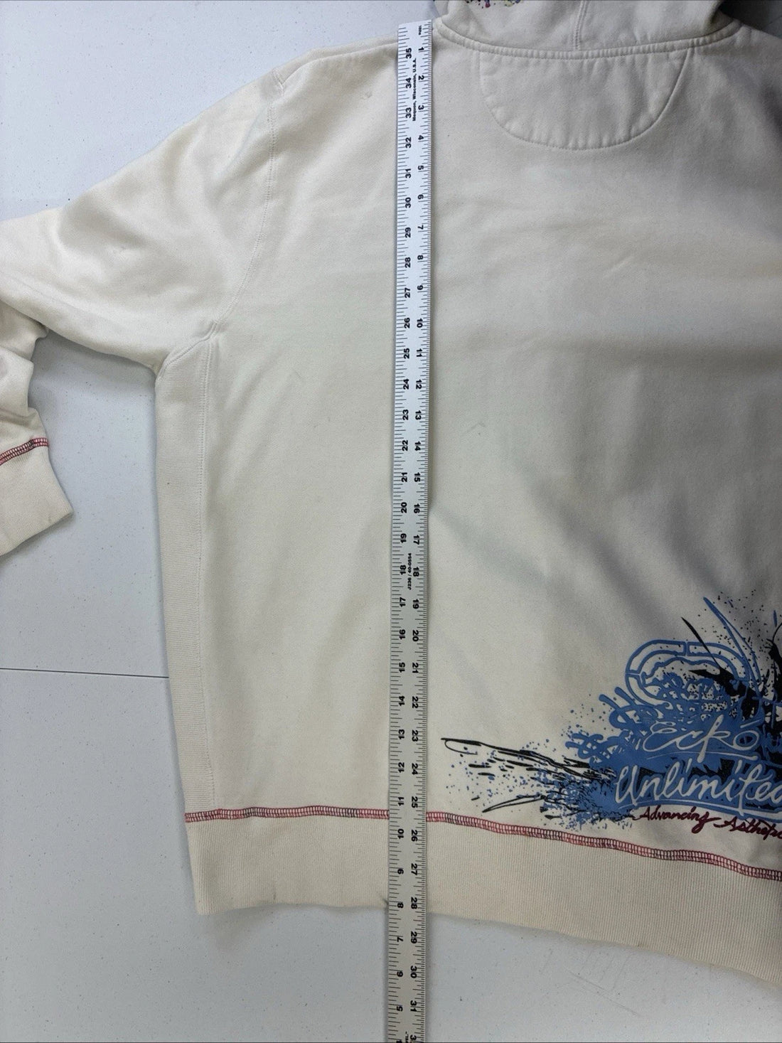 Vintage Ecko Unlimited Graffiti Full Zip Sweatshirt Hoodie Size XL Y2K