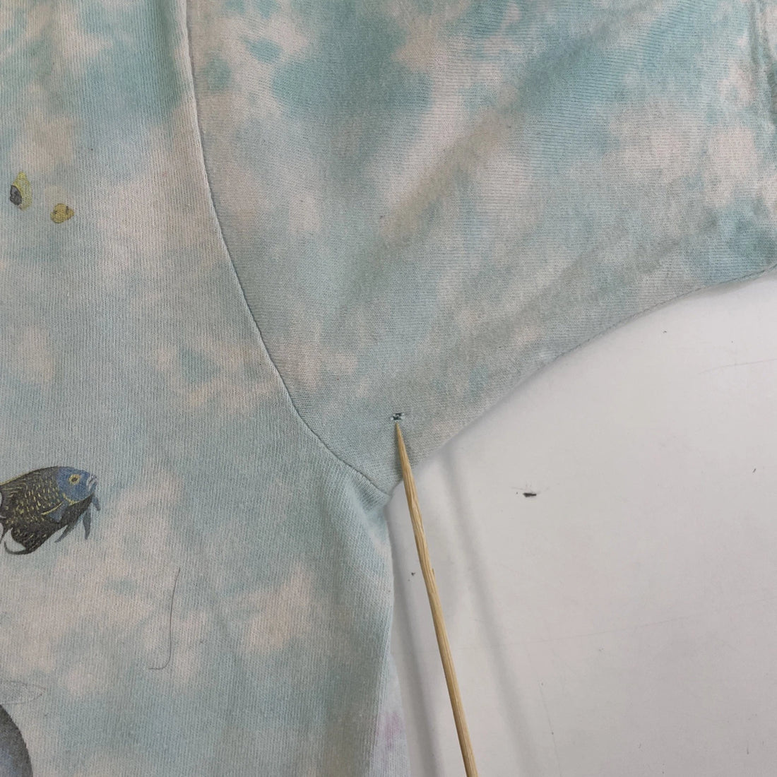 Vintage Oceanica Liquid Blue Tie Dye T-Shirt Size XL Nature Marine Life 90s