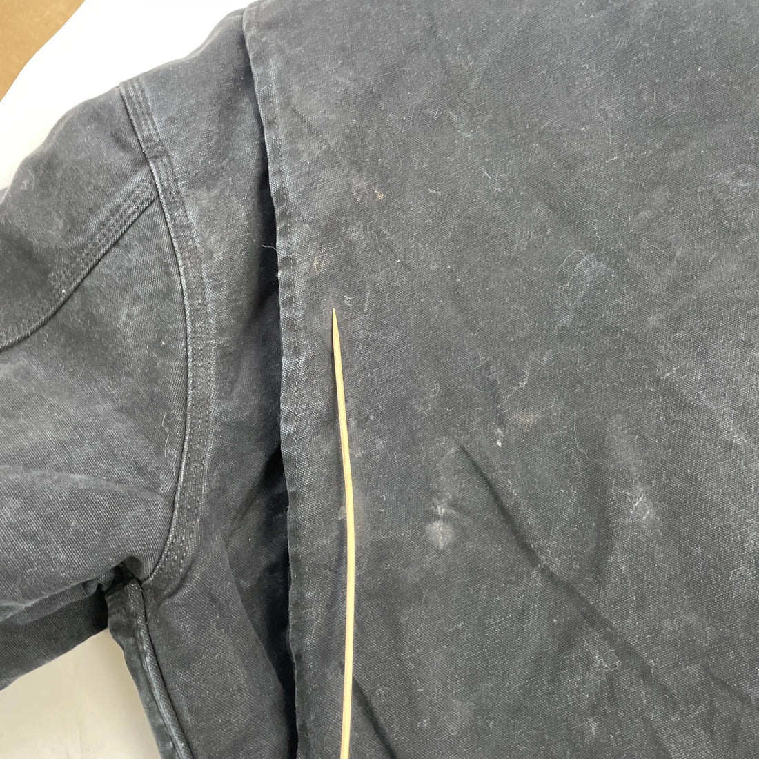 Carhartt Canvas Work Jacket Size XL Black Sherpa Lined