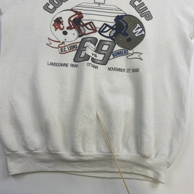 Vintage Lions Bombers Grey Cup Crewneck Sweatshirt Size Large 90s CFL