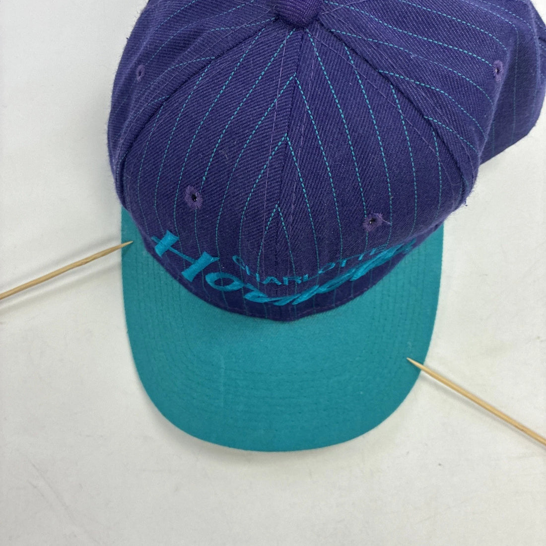 Vintage Charlotte Hornets Script Sports Specialties Pinstripe Snapback Hat NBA