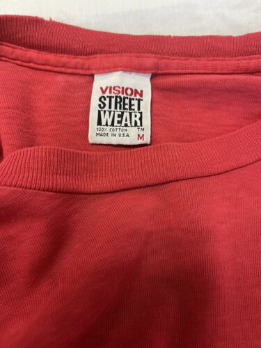 Vintage Vision Street Wear Skateboards T-Shirt Size Medium Red Skate