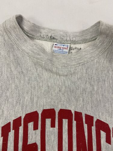 Vintage Wisconsin Badgers Champion Reverse Weave Sweatshirt Size Large 90s  NCAA