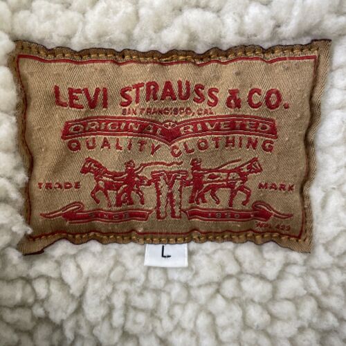 Vintage Levi Strauss & Co. Denim TruckerJacket Size Large Sherpa Lined