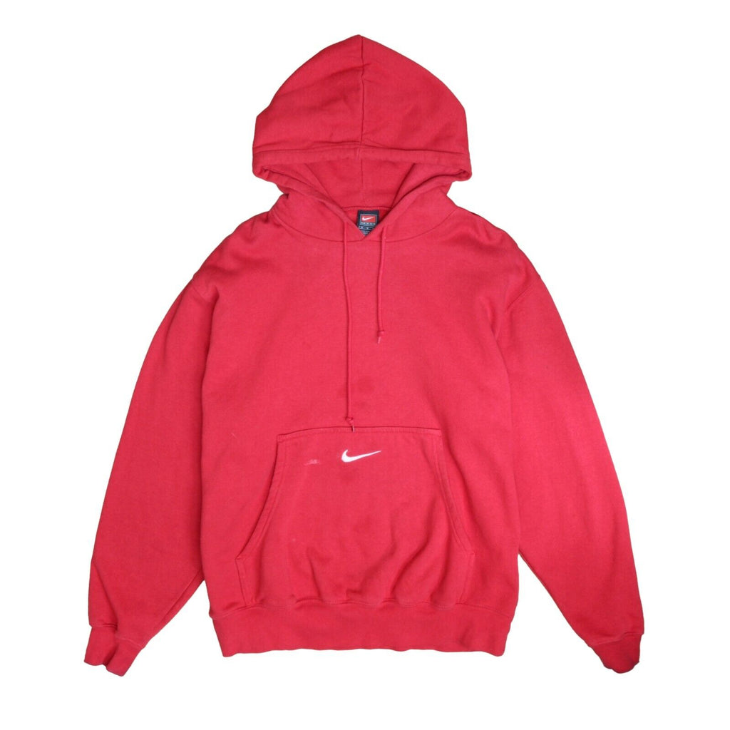 Vintage Nike Sweatshirt Hoodie Size Medium Red Embroidered Swoosh 