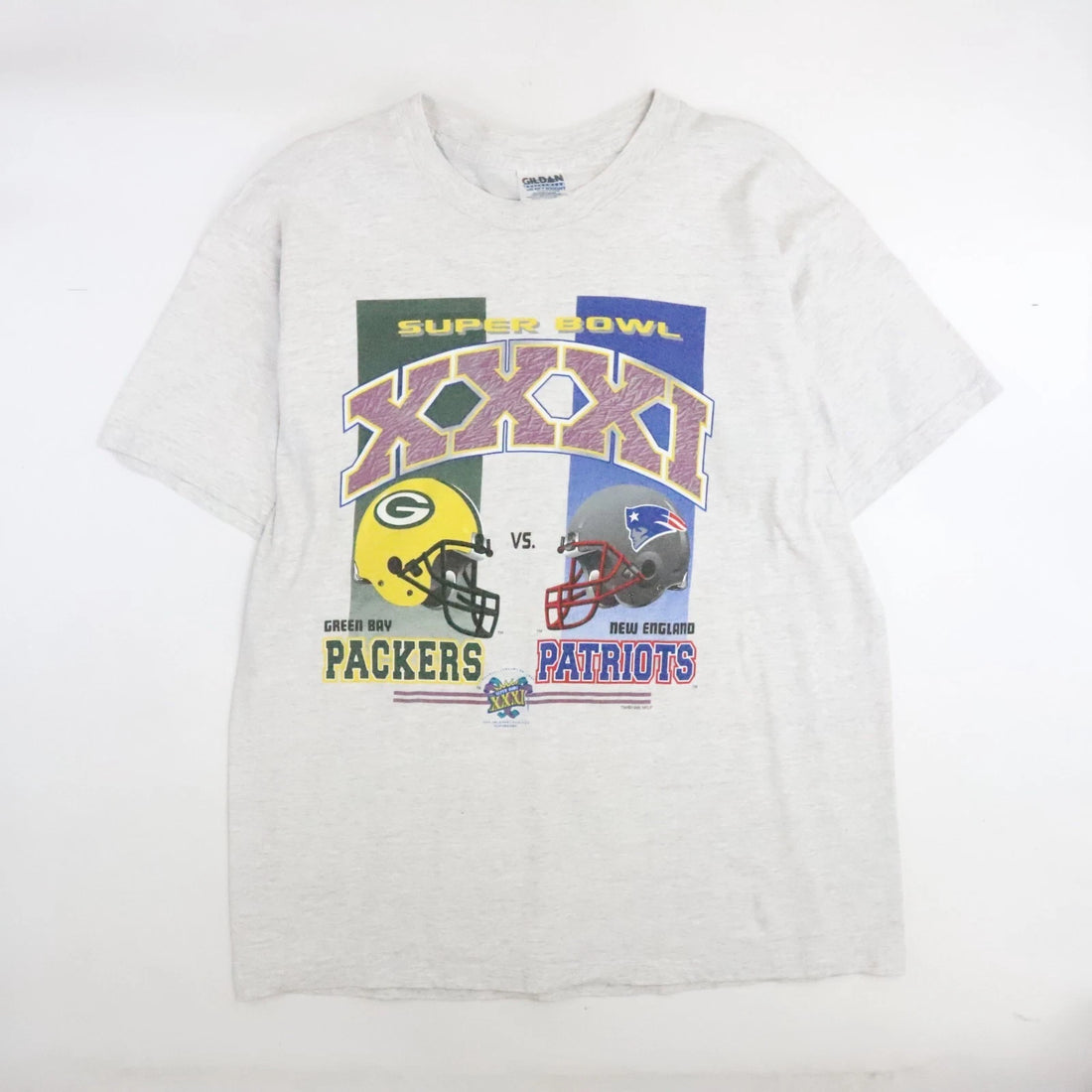 Vintage Packers Patriots Super Bowl XXXI T-Shirt Size XL NFL