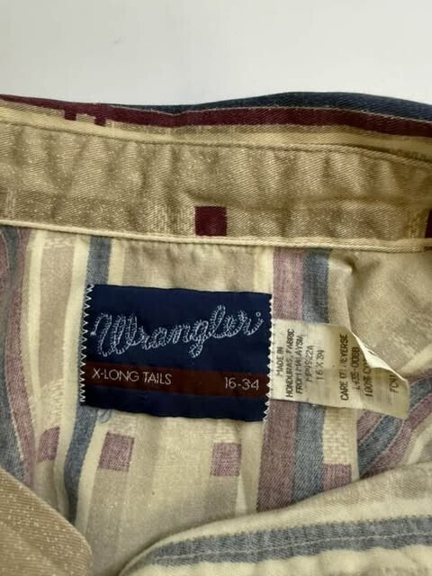 Vintage Wrangler Western Button Up Shirt Size 16-34