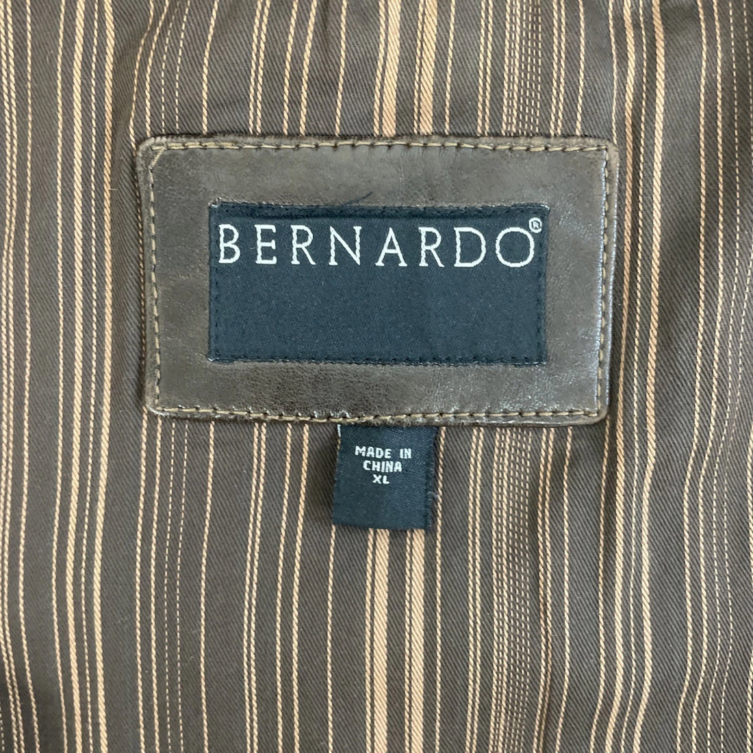 Bernardo Leather Bomber Jacket Size XL Brown