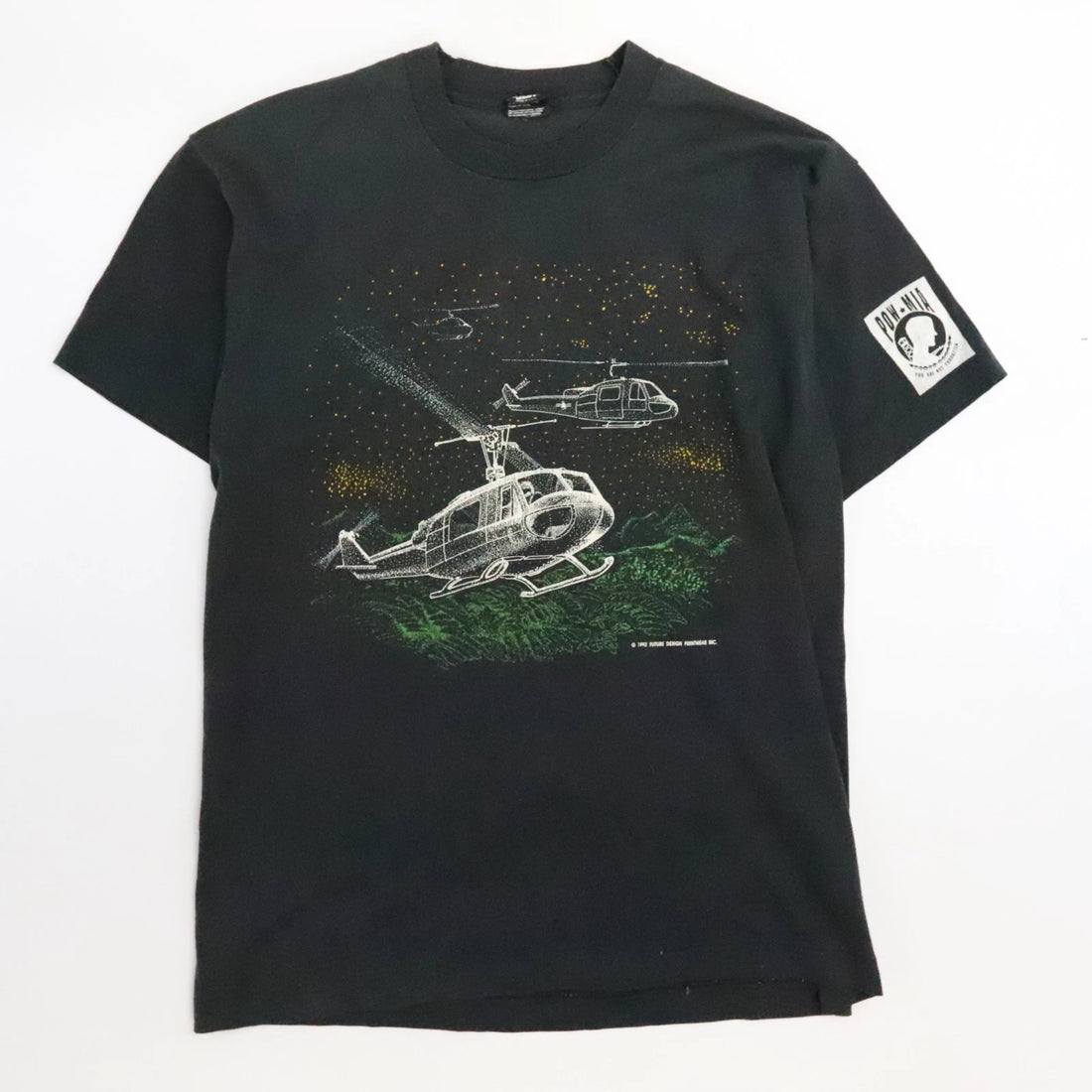 Vintage Michigan Vietnam Monument Project POW MIA Helicopter T-Shirt XL 1992
