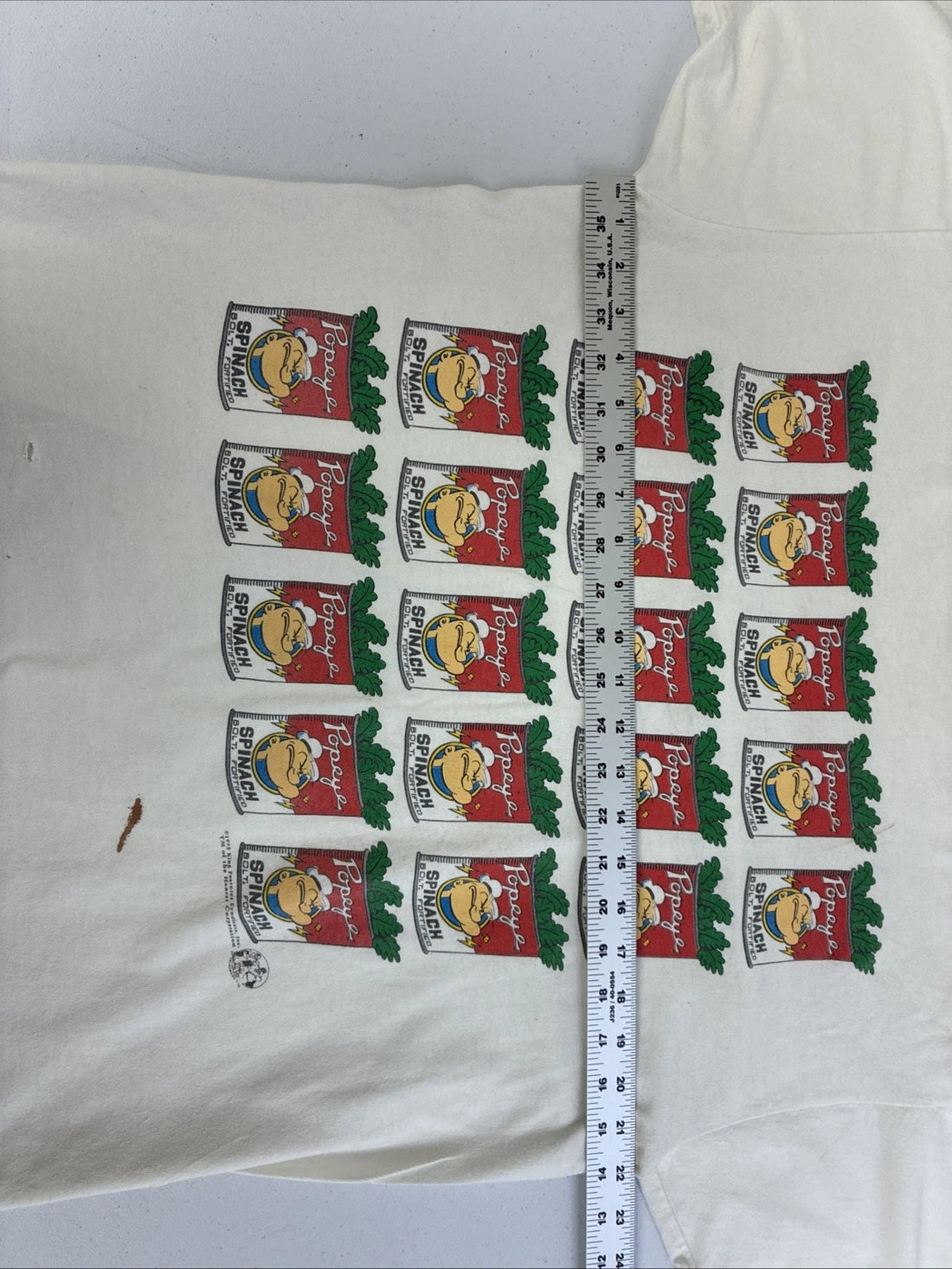 Vintage Popeye Spinach Andy Warhol T-Shirt Size Large 1993 90s