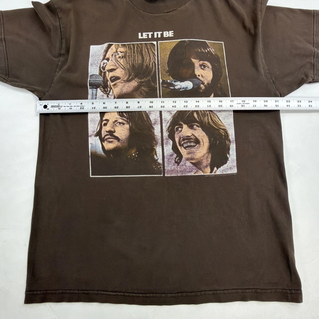 Vintage The Beatles Let It Be T-Shirt Size Large Brown