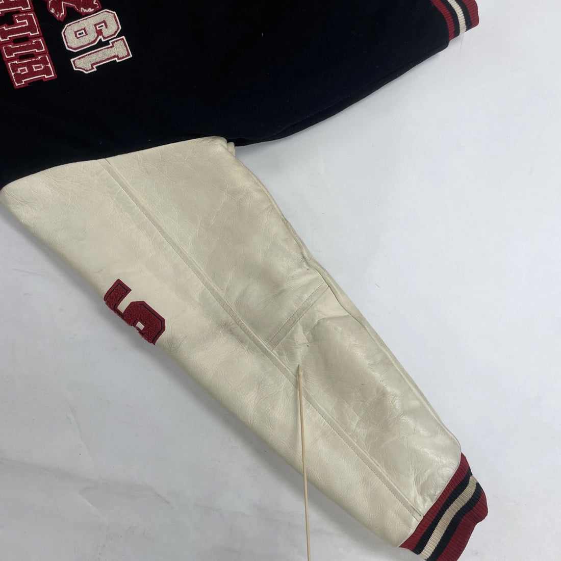 Tommy Hilfiger Jeans Leather Wool Varsity Jacket Size Medium