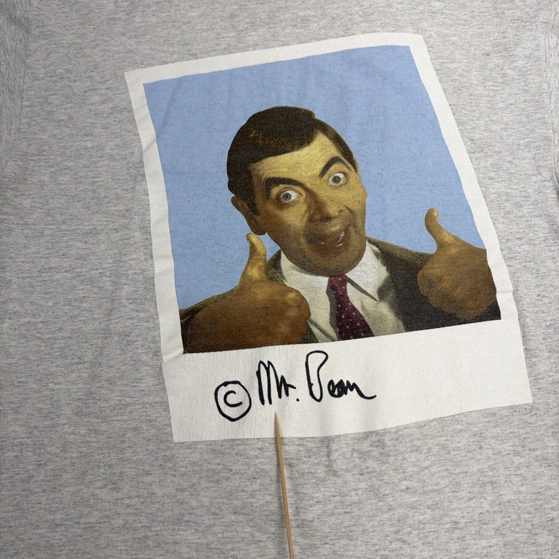 Vintage Mr. Bean Guess Who Polaroid T-Shirt Size Large 90s