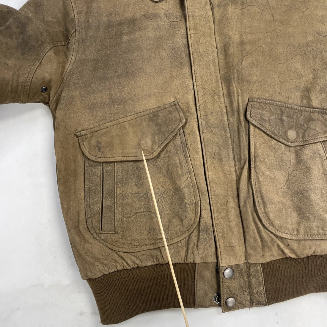 Vintage B4U Bomber Leather Jacket Womens Size Large Brown