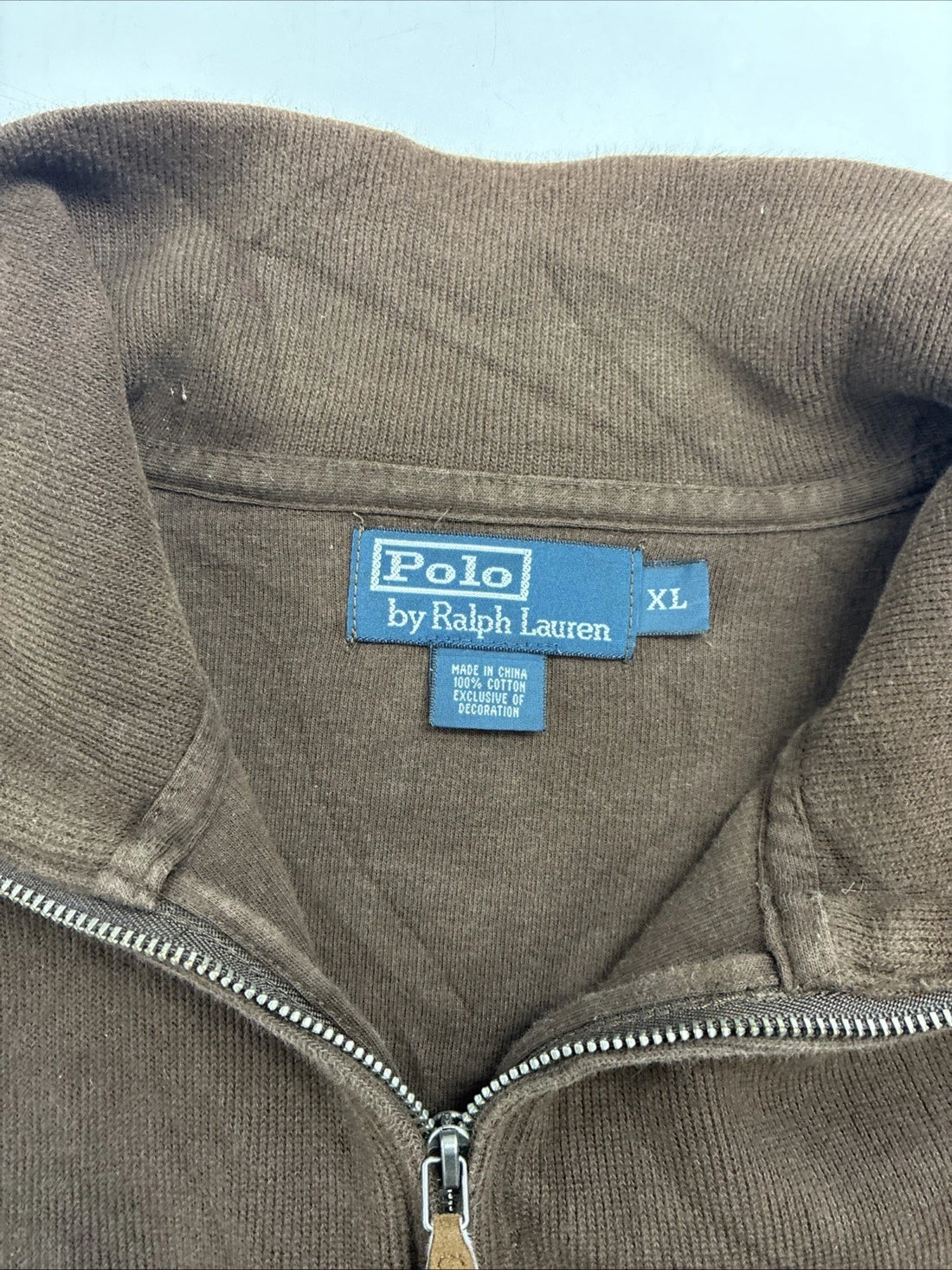 Vintage Polo Ralph Lauren 1/4 Zip Pullover Sweater Size XL Brown