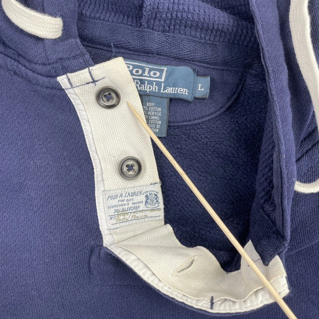 Vintage Polo Ralph Lauren Sweatshirt Hoodie Large Blue