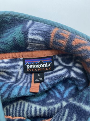 Patagonia Tradewinds Stone Blue Synchilla Snap T Fleece Jacket Size Small